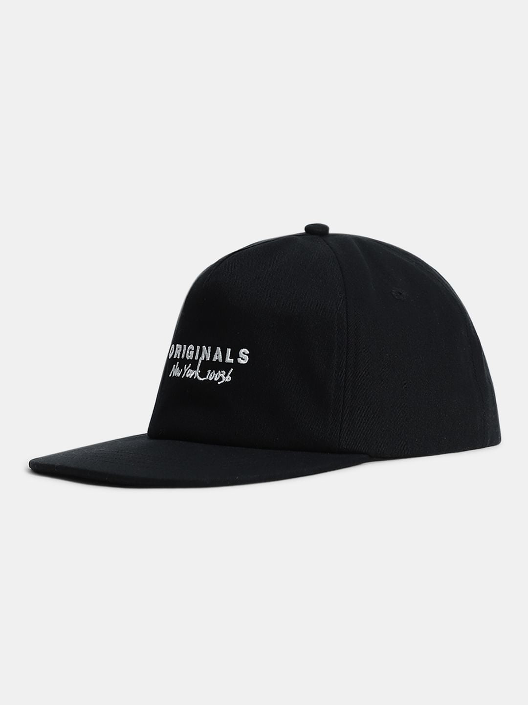 Black Embroidered Logo Cap