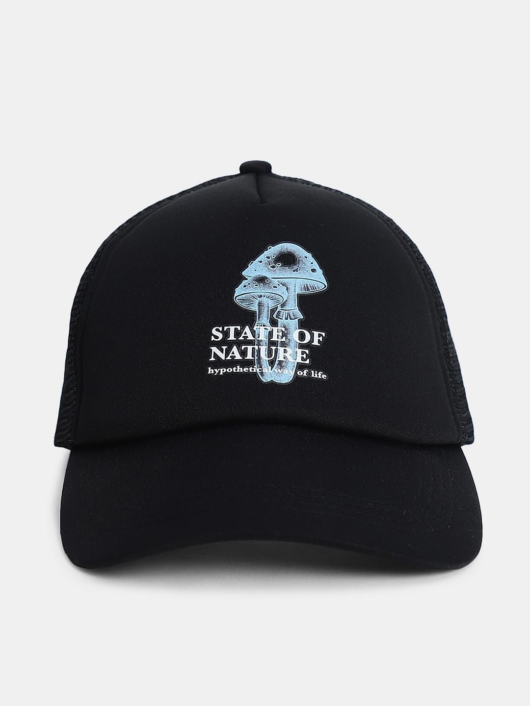 Black Printed Trucker Cap