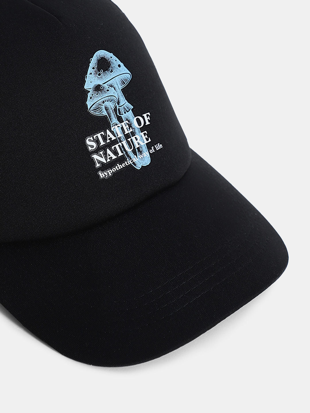 Black Printed Trucker Cap