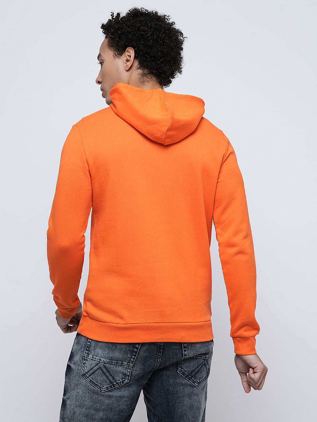 PRODUKT by JACK&JONES Orange Printed Hooded Sweatshirt