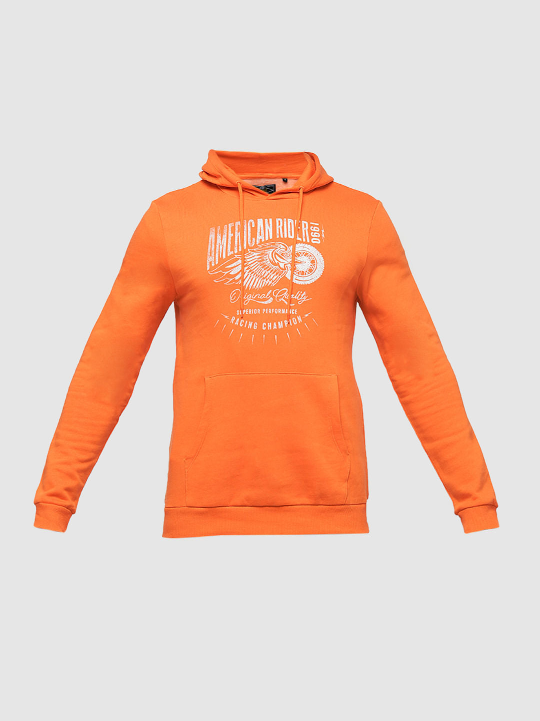 PRODUKT by JACK&JONES Orange Printed Hooded Sweatshirt