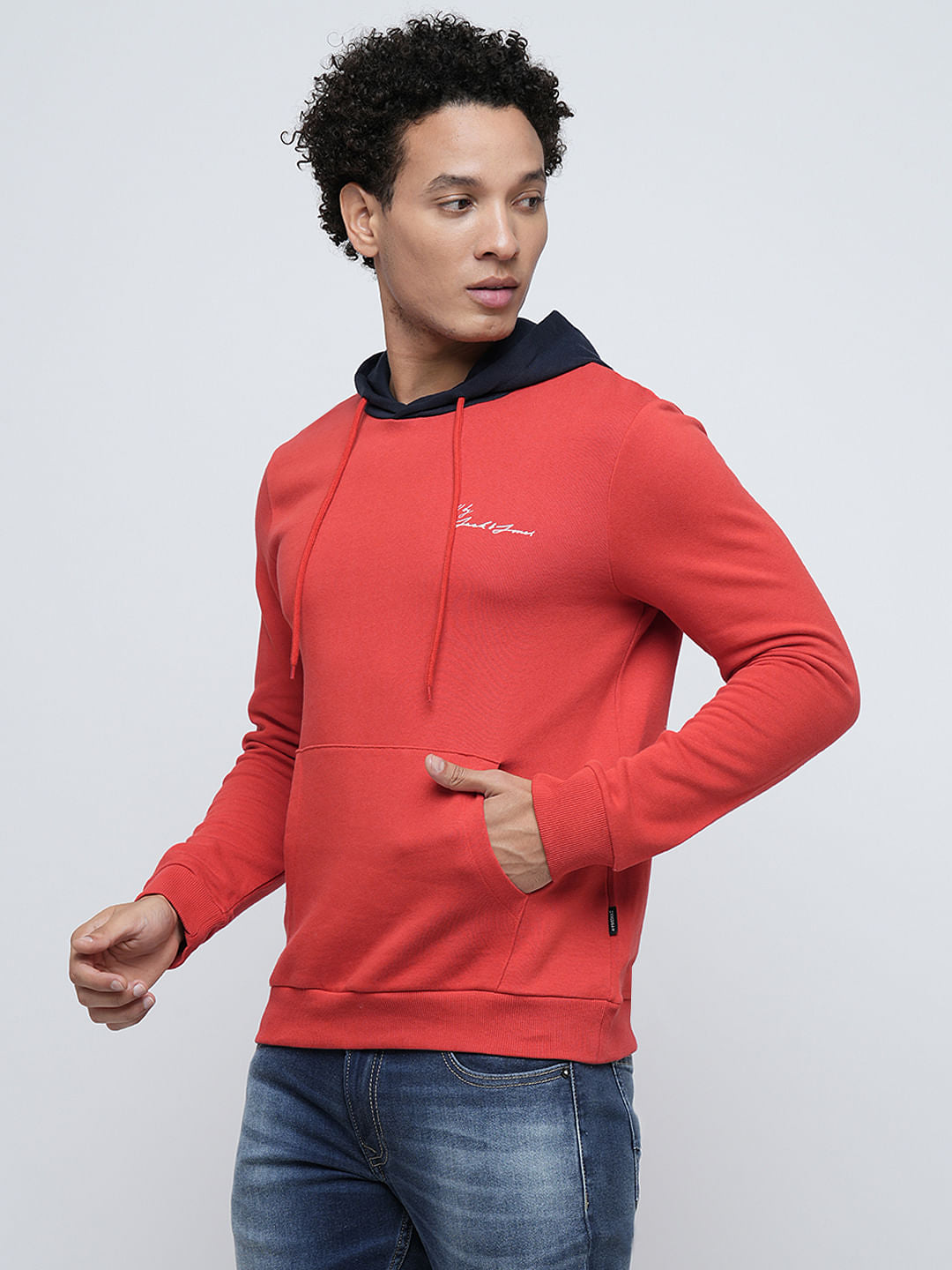 PRODUKT by JACK&JONES Red Contrast Hood Sweatshirt