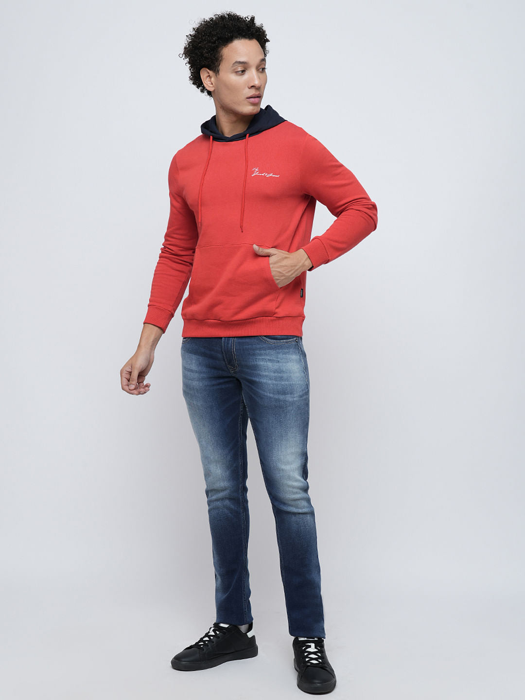 PRODUKT by JACK&JONES Red Contrast Hood Sweatshirt