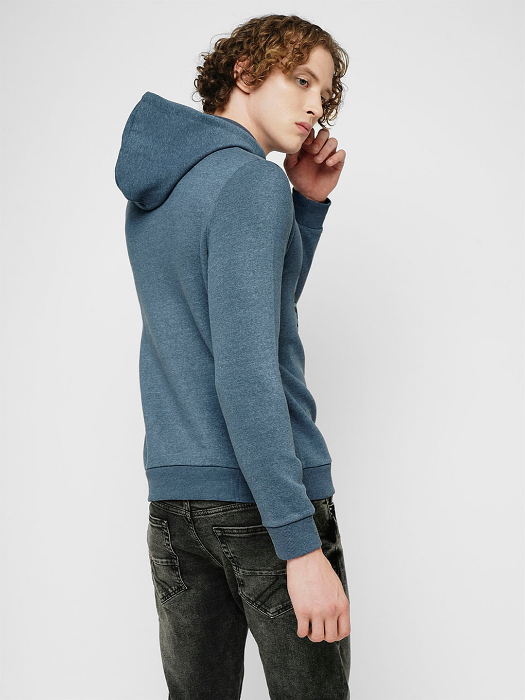 PRODUKT by JACK&JONES Blue Camo Print Hooded Sweatshirt