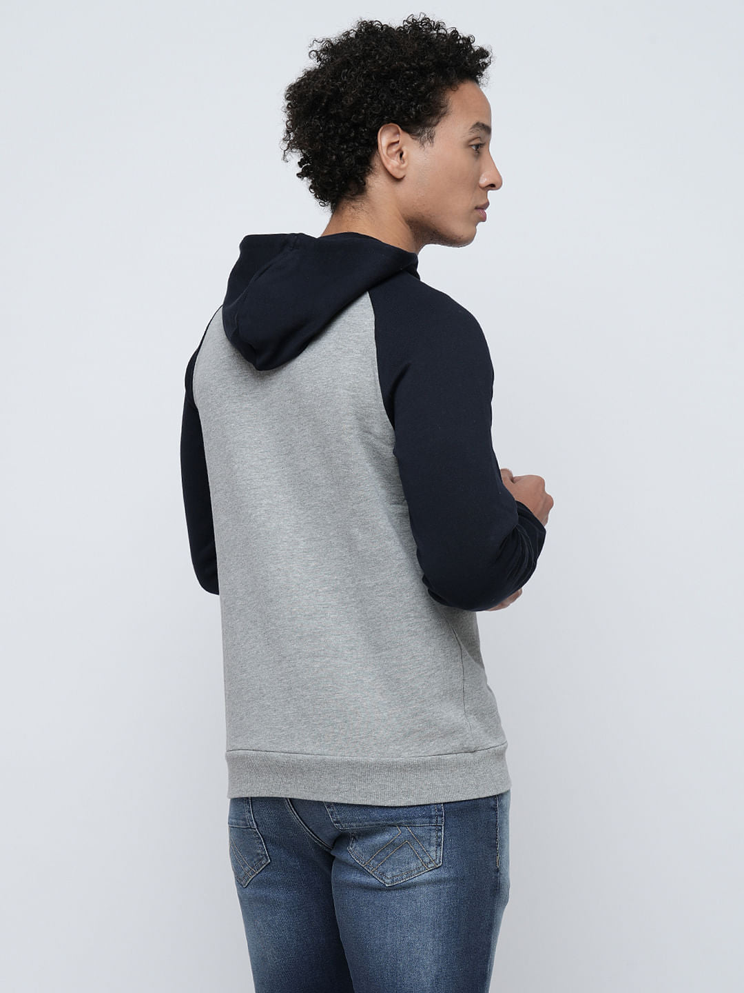 PRODUKT by JACK&JONES Grey Colourblocked Hooded Sweatshirt