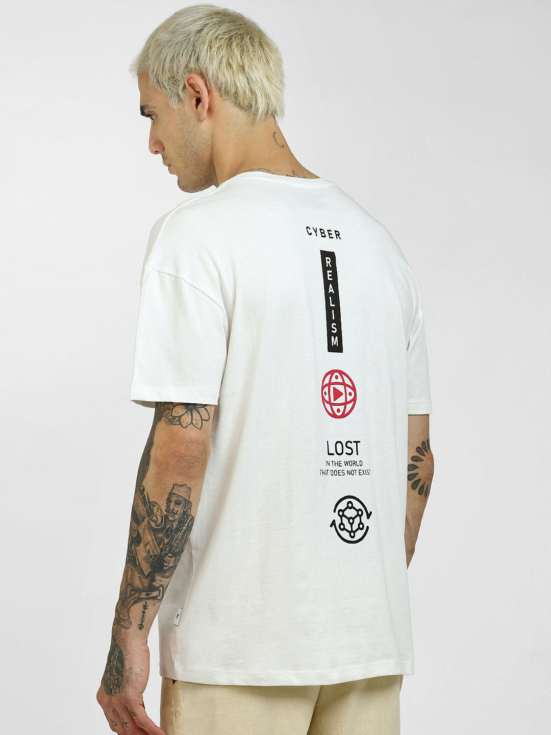 White Printed Boxy T-shirt