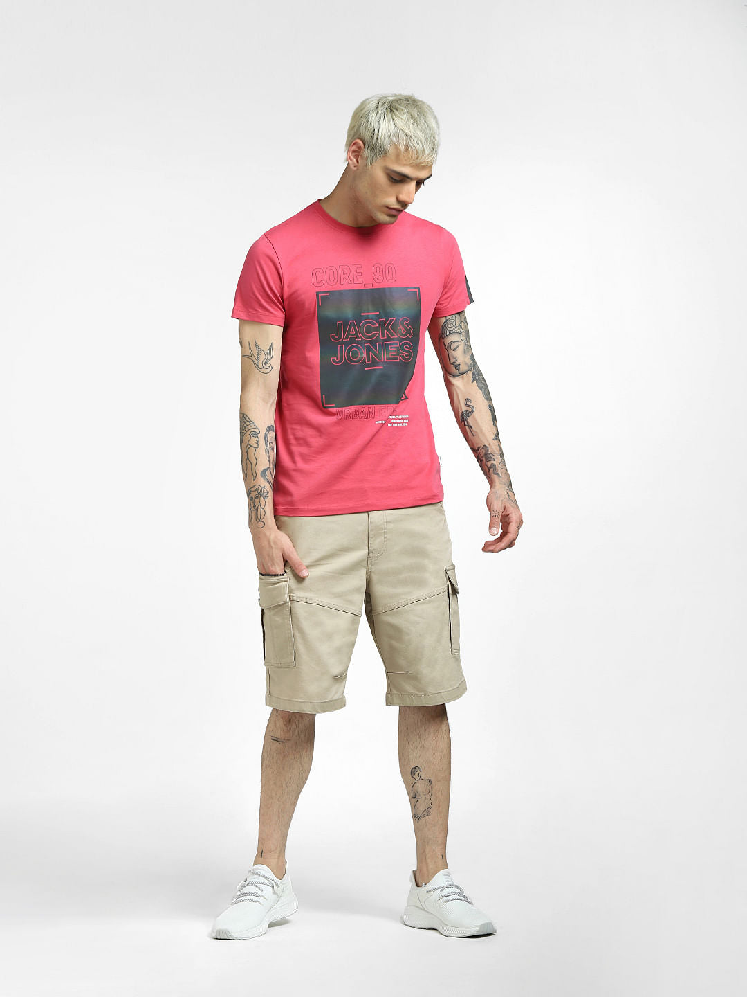 Pink Graphic Print Crew Neck T-shirt
