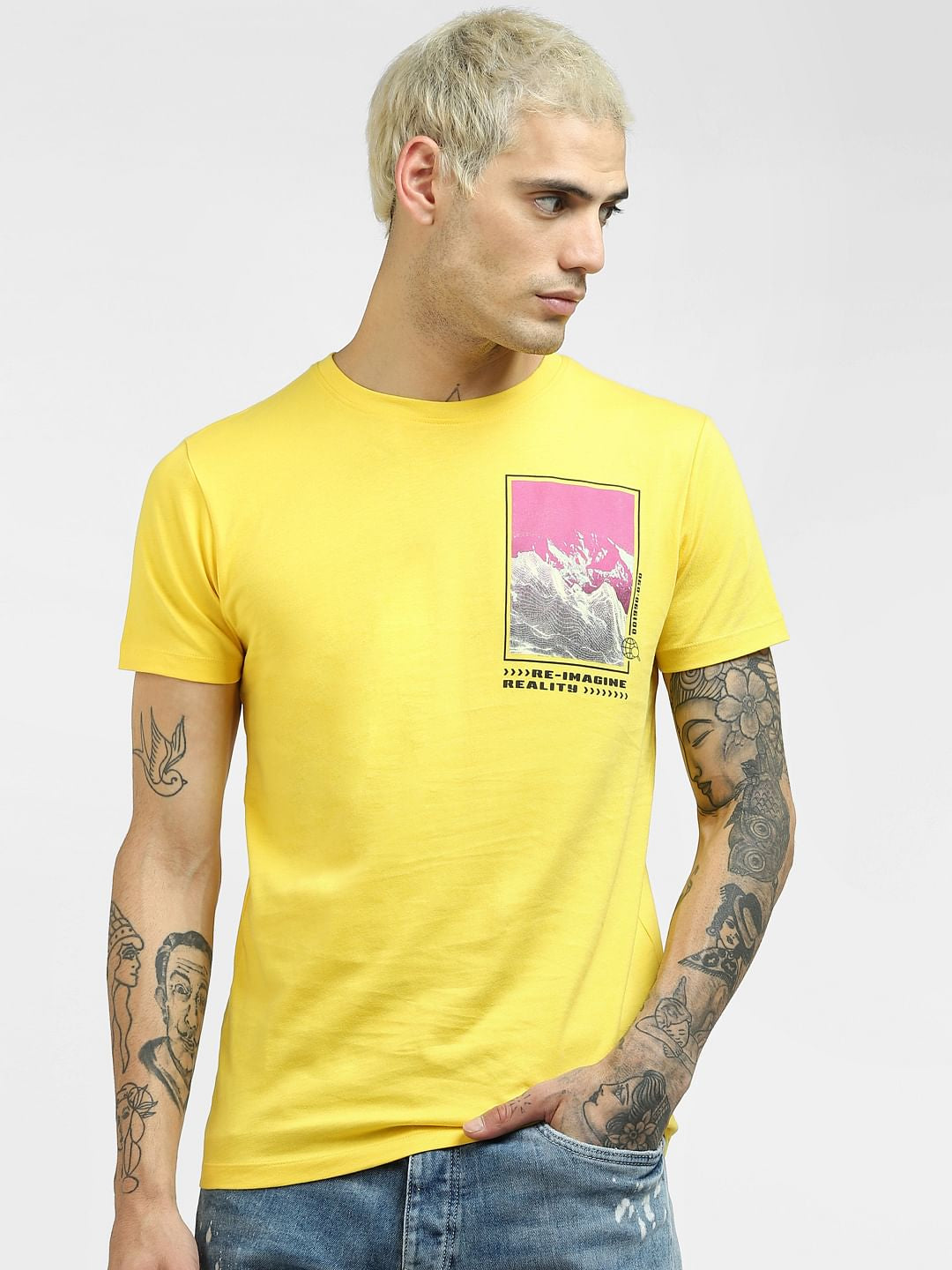 Yellow Graphic Print T-shirt