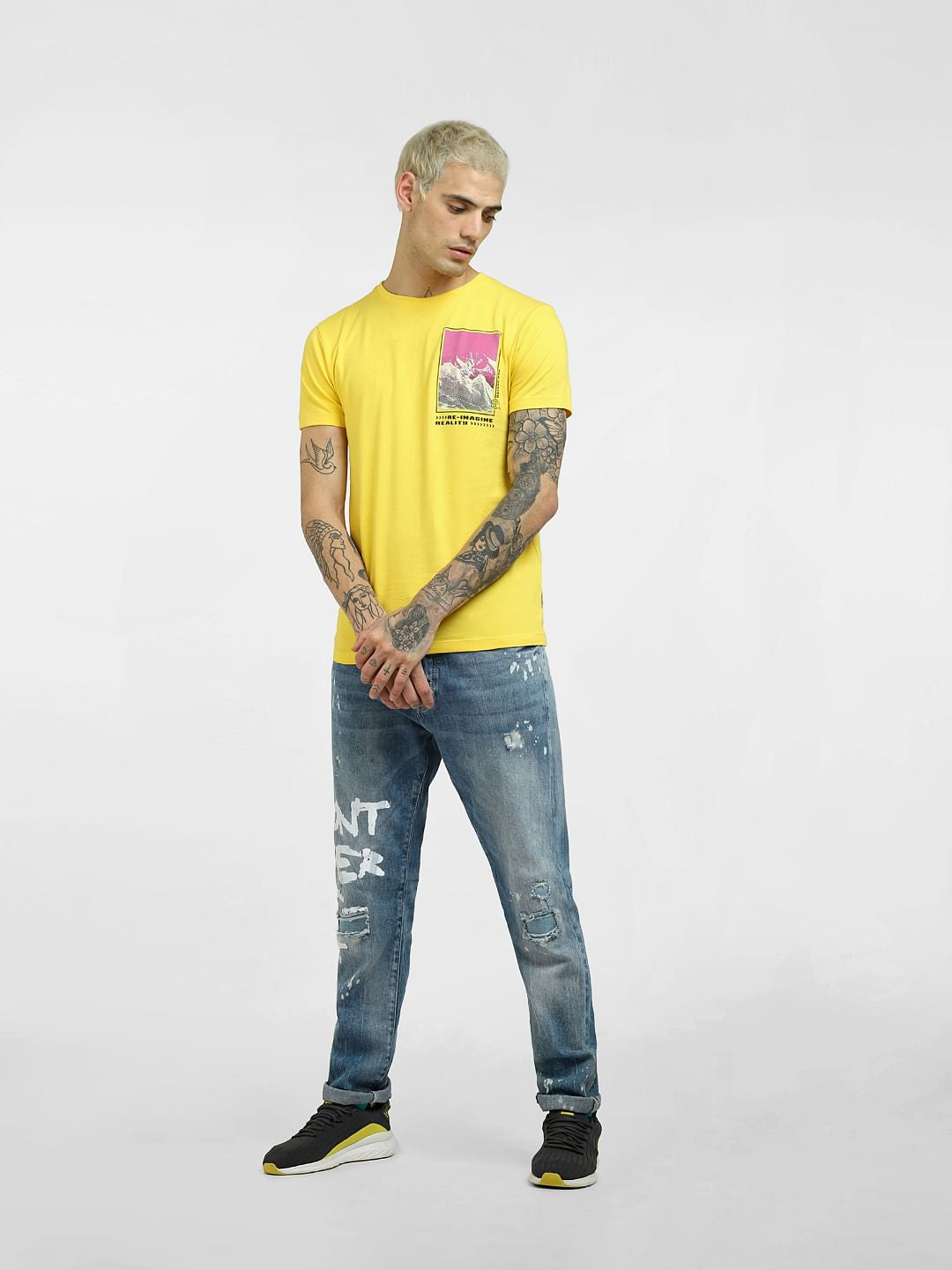Yellow Graphic Print T-shirt