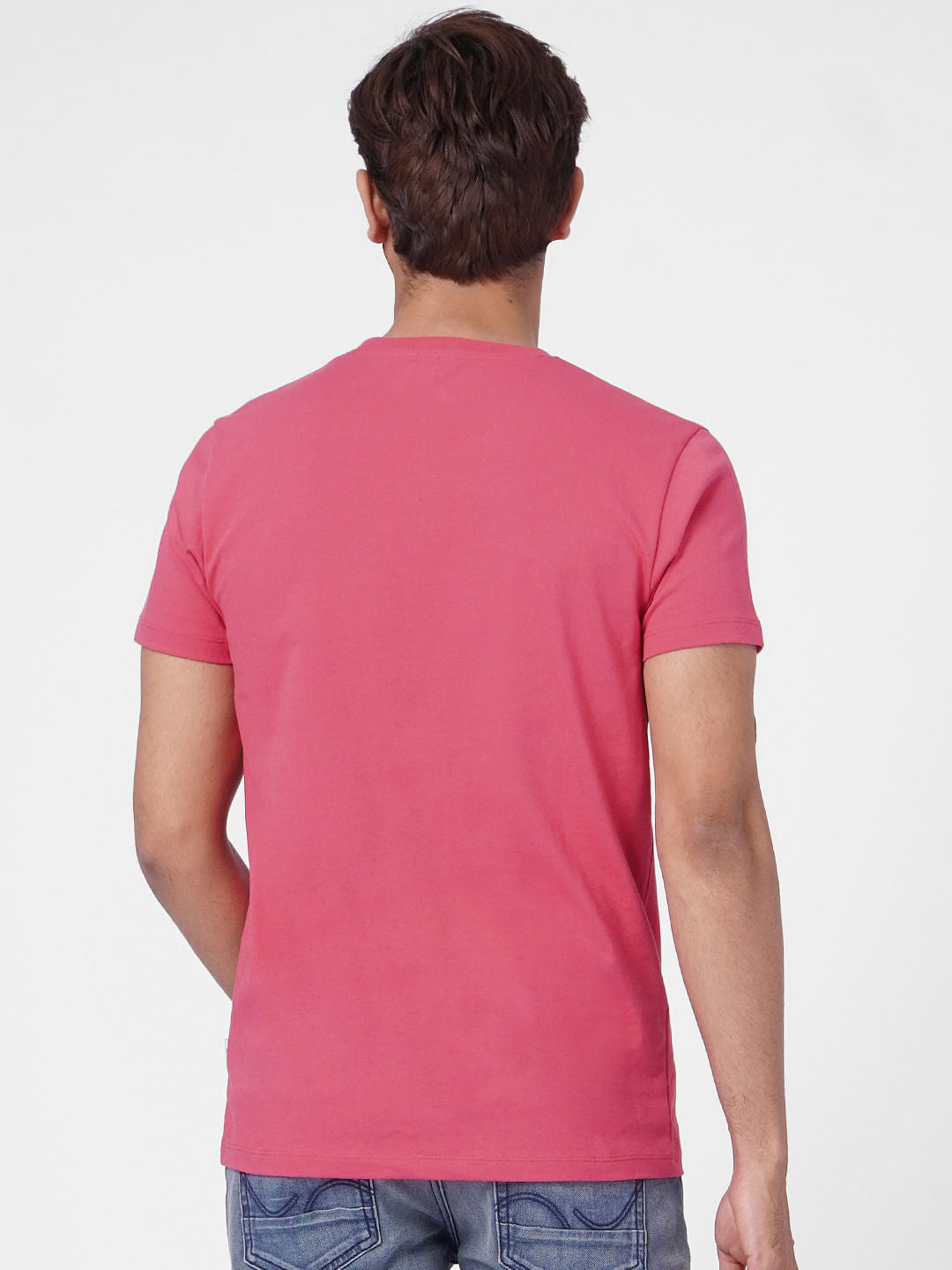 Pink Graphic Print Crew Neck T-shirt