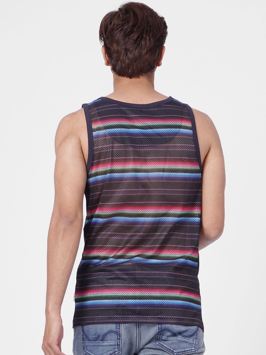 Blue Graphic Print Crew Neck T-shirt