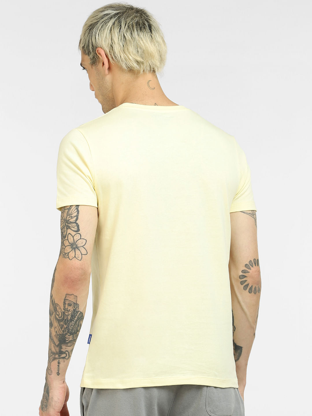 Yellow Graphic Print Crew Neck T-shirt