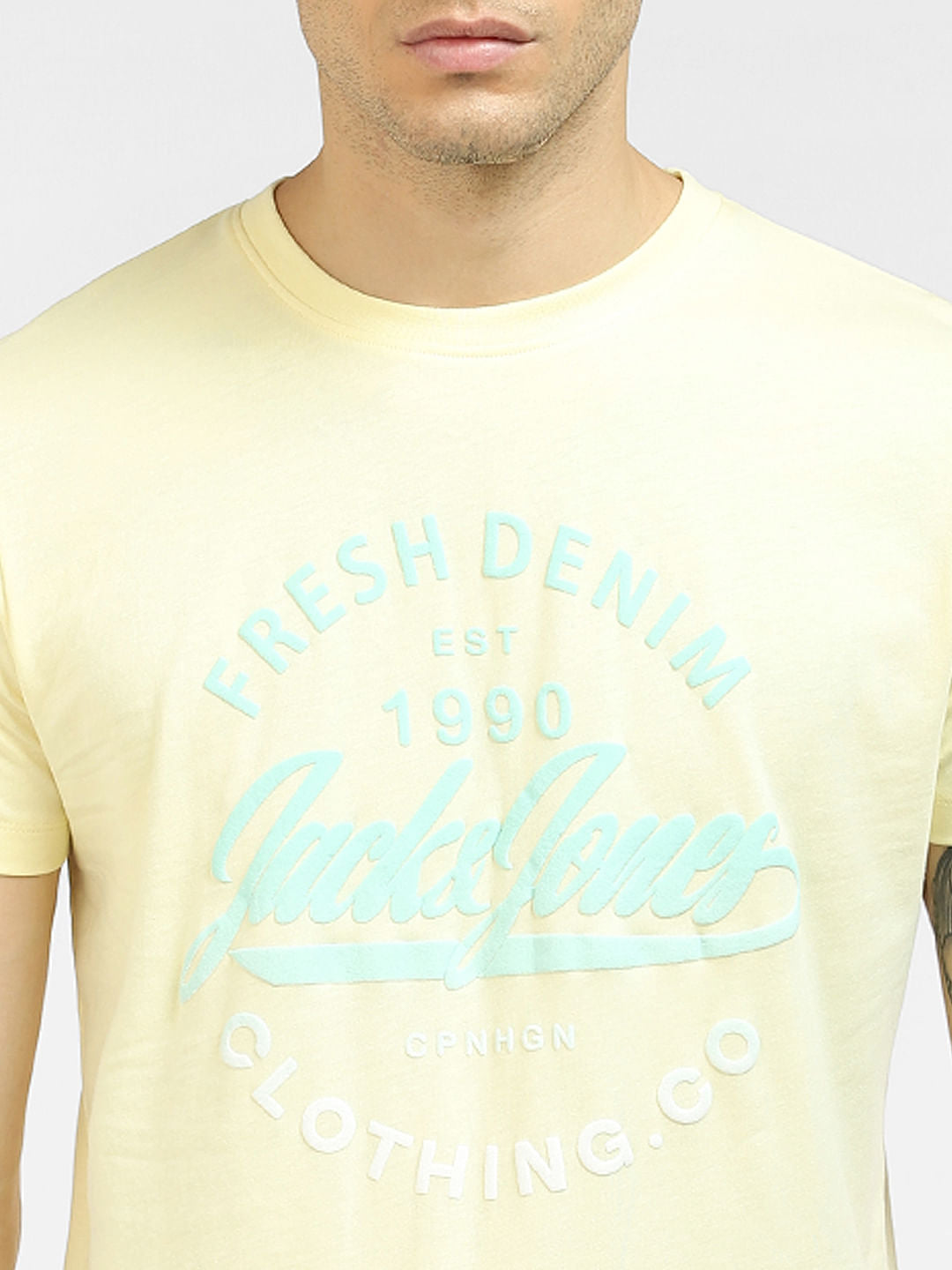 Yellow Graphic Print Crew Neck T-shirt