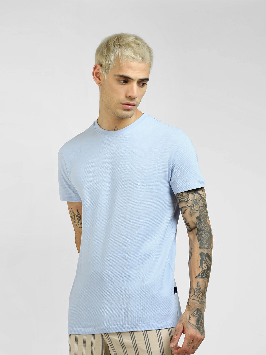 Blue Crew Neck T-shirt