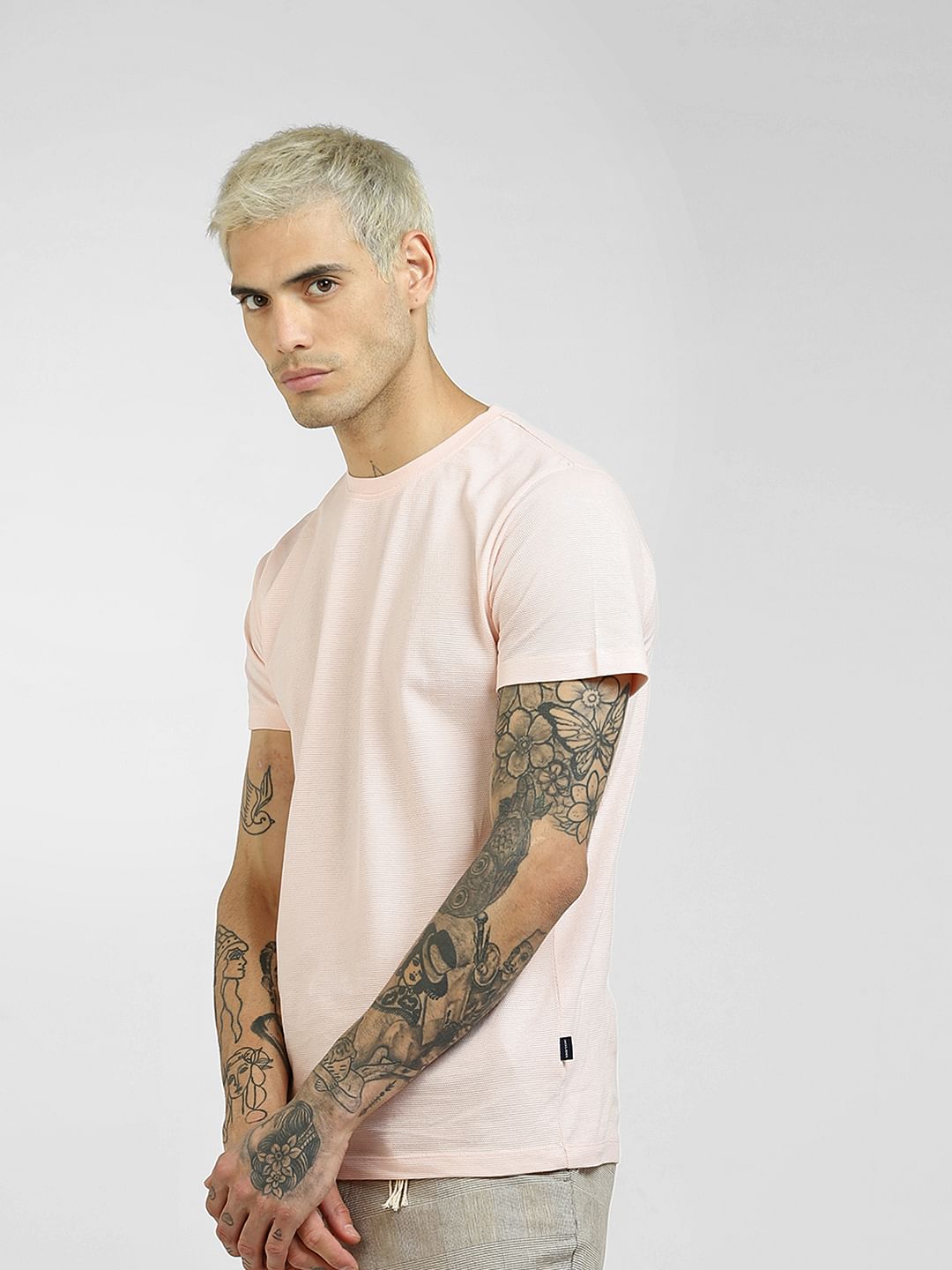 Peach Crew Neck T-shirt