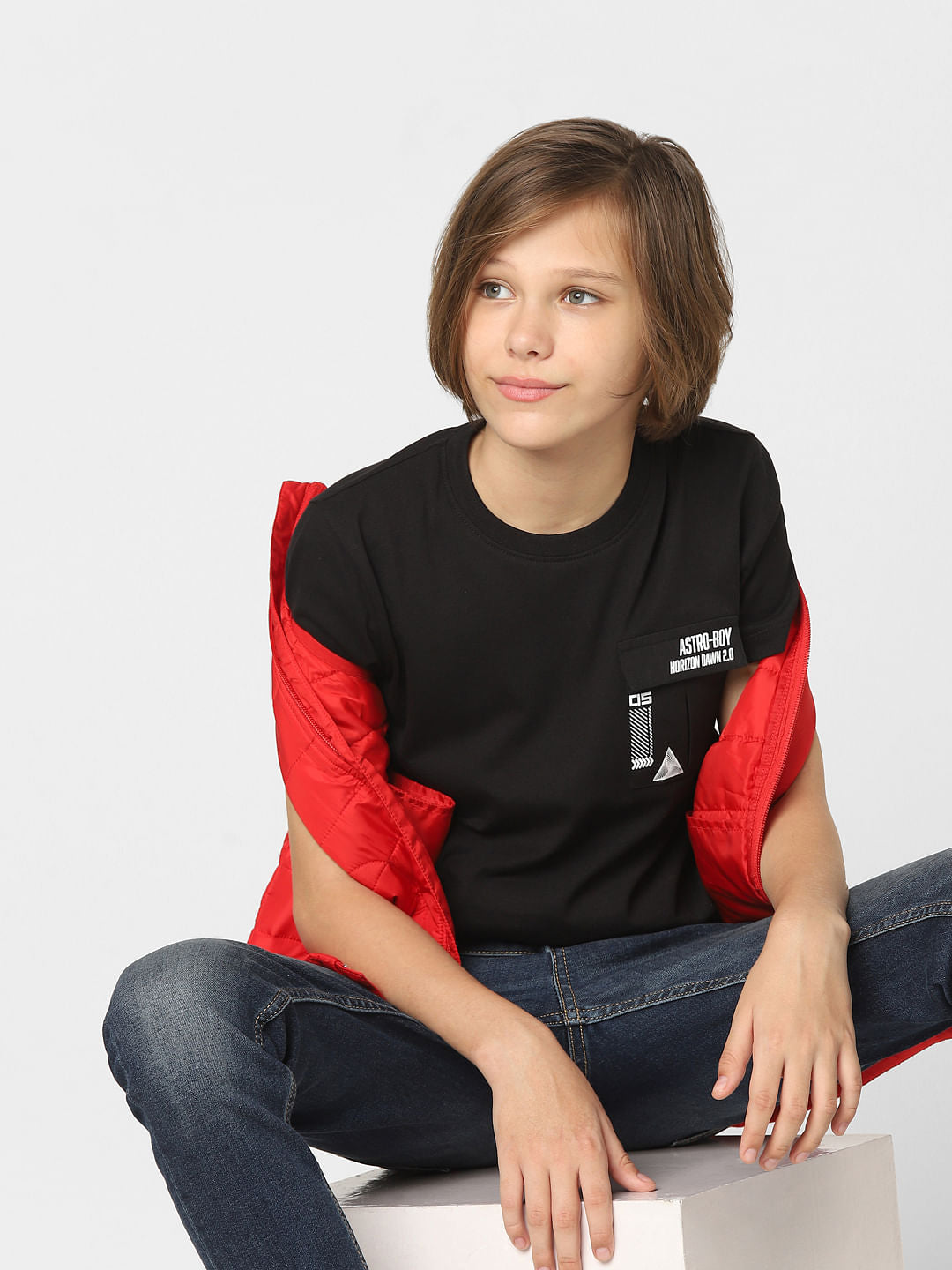 Boys Black Crew Neck T-shirt