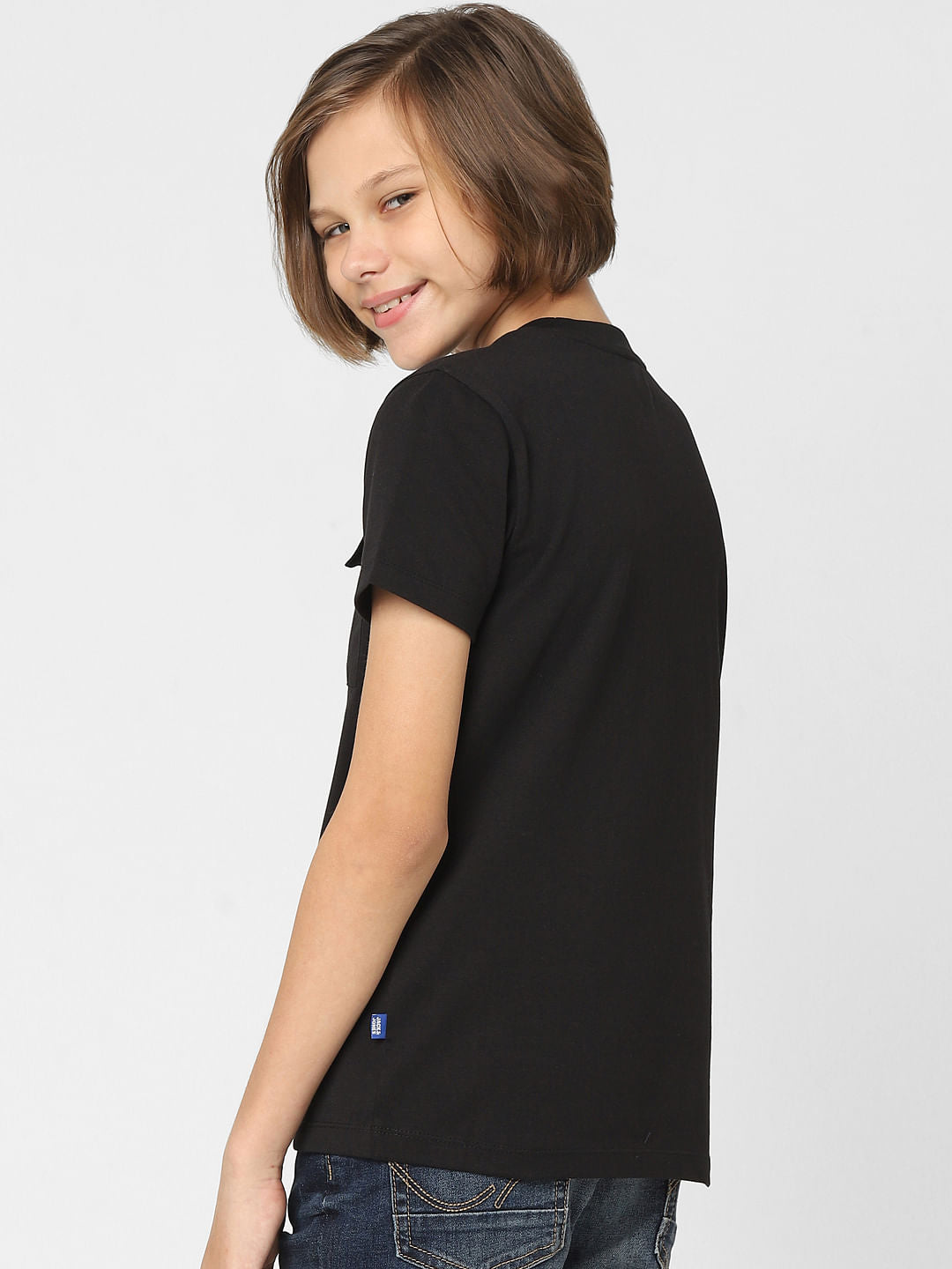 Boys Black Crew Neck T-shirt