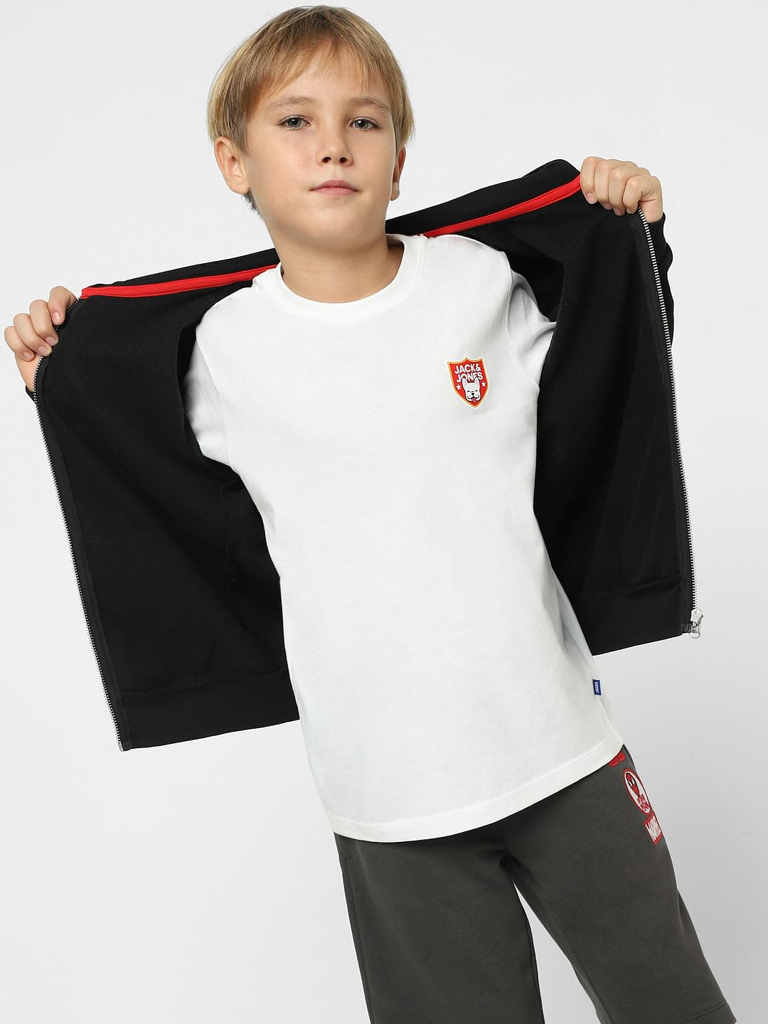 Boys White Crew Neck T-shirt