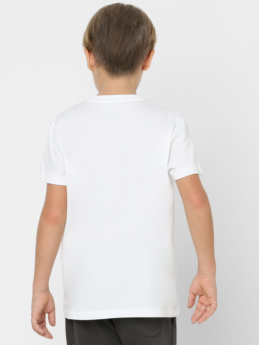Boys White Crew Neck T-shirt