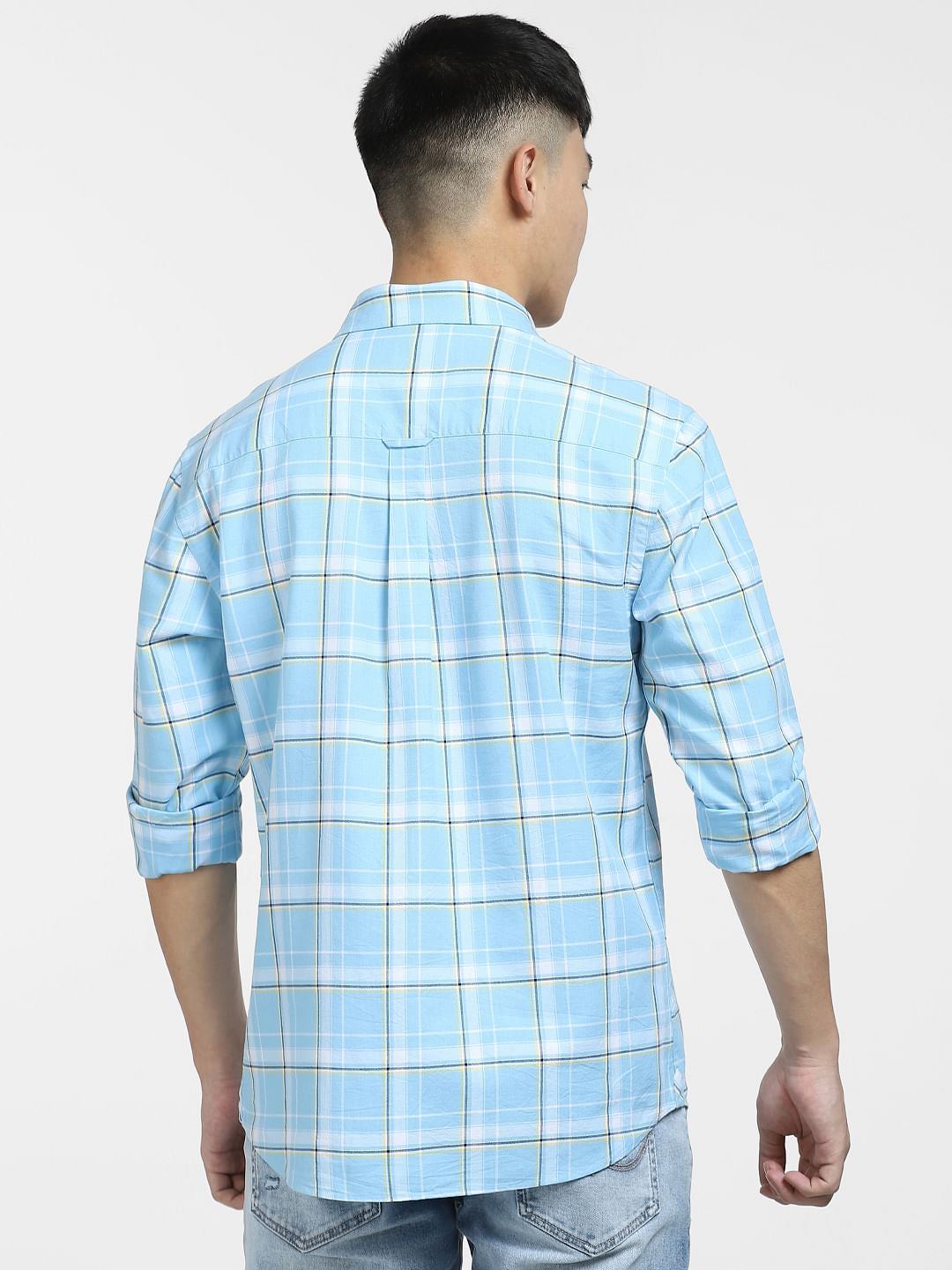 Light Blue Check Full Sleeves Shirt