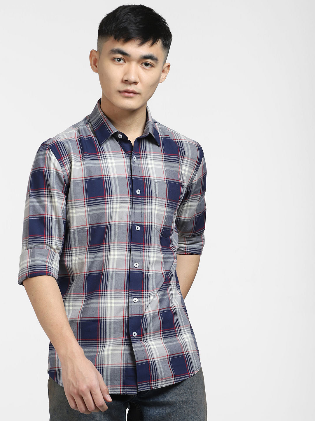 Blue Check Full Sleeves Shirt