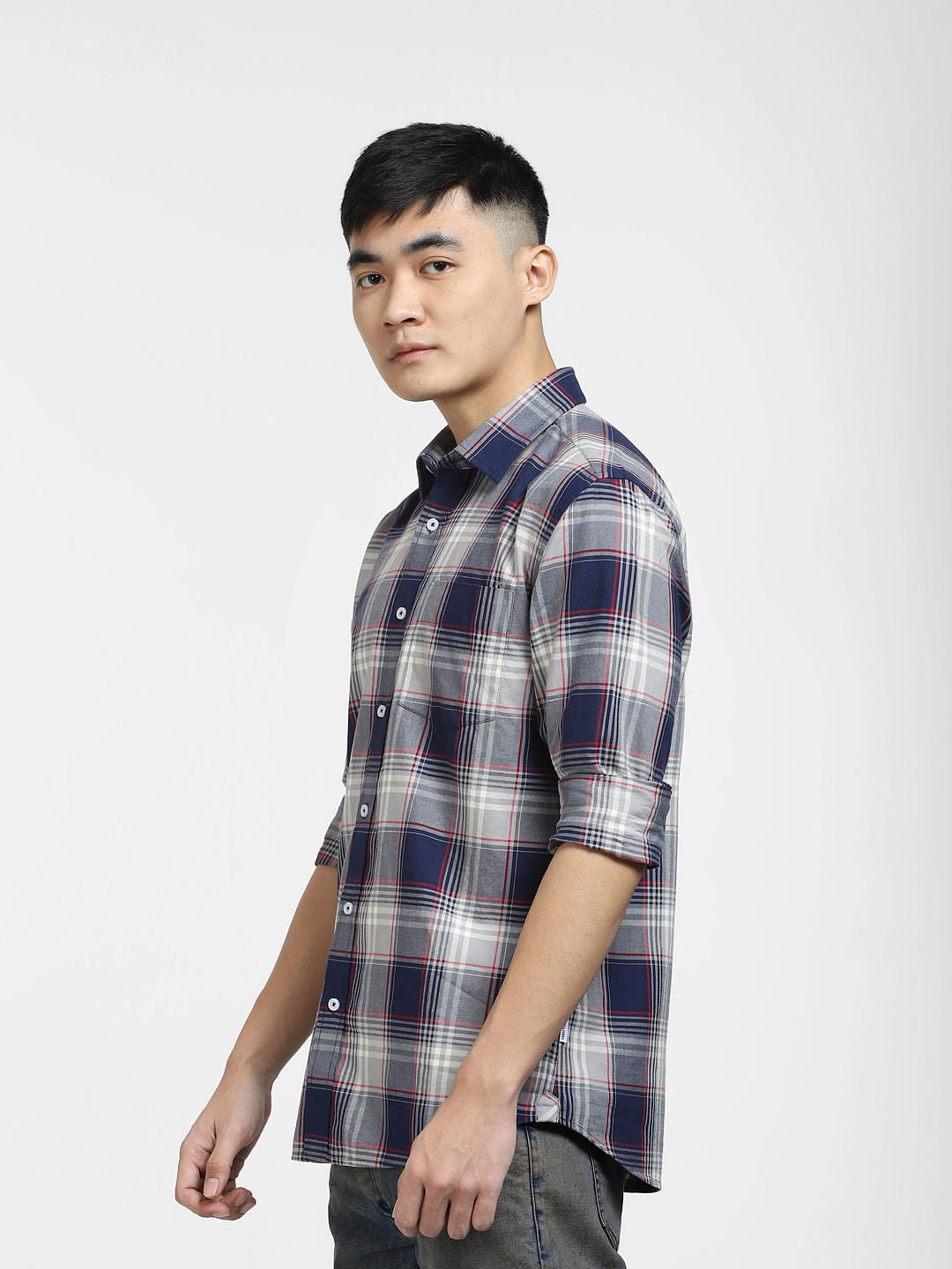 Blue Check Full Sleeves Shirt