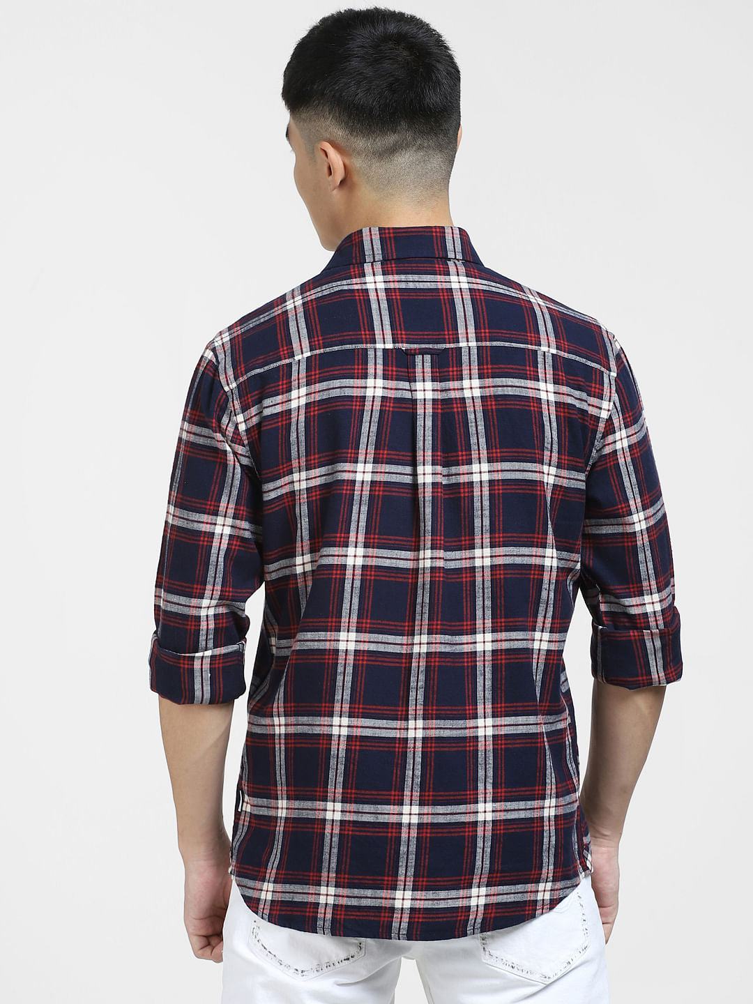 Dark Blue Check Full Sleeves Shirt
