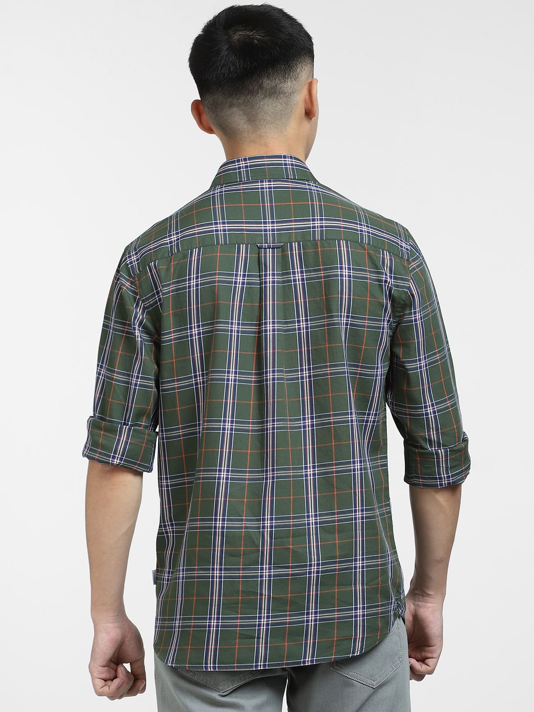 Green Check Full Sleeves Shirt
