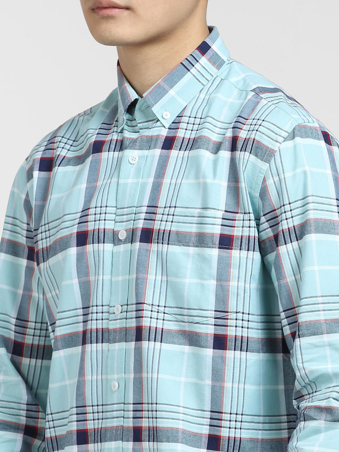 Light Blue Check Full Sleeves Shirt