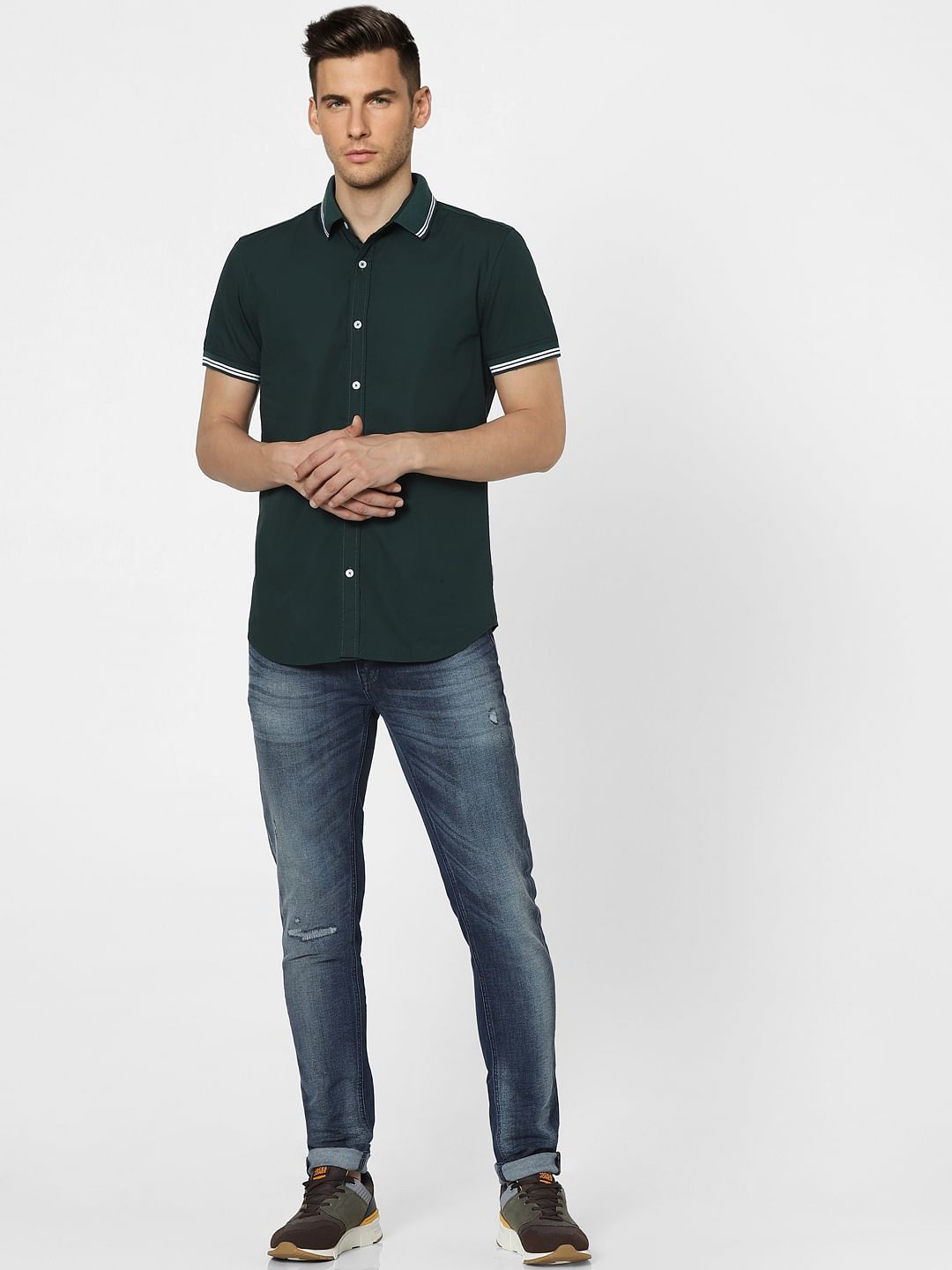 Green Half Sleeves Shirt