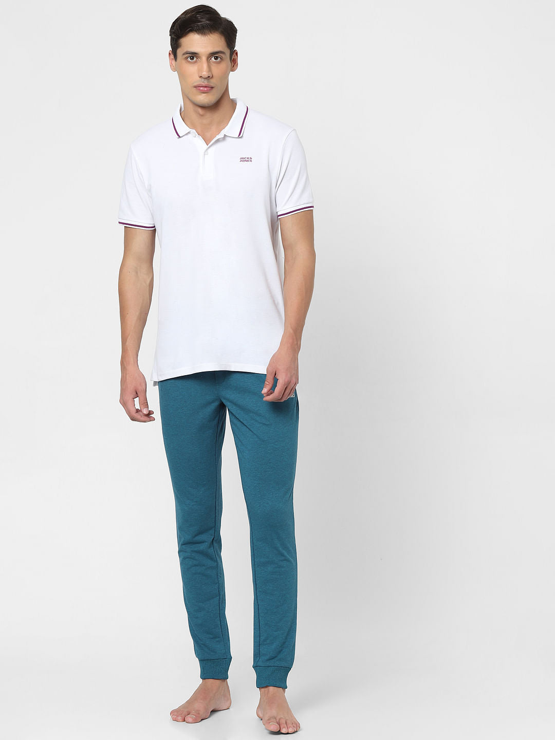 Blue Mid Rise Trackpants