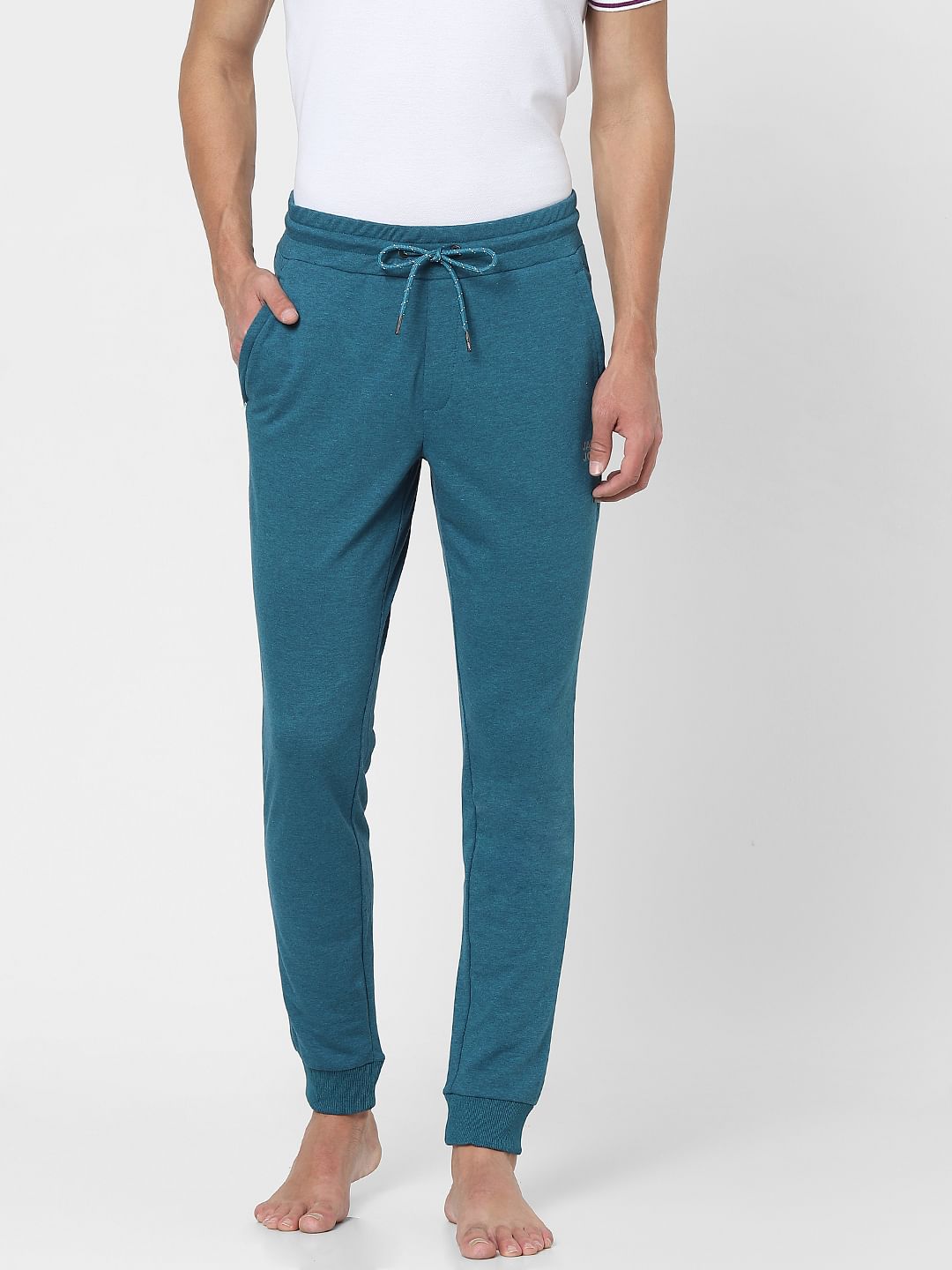 Blue Mid Rise Trackpants
