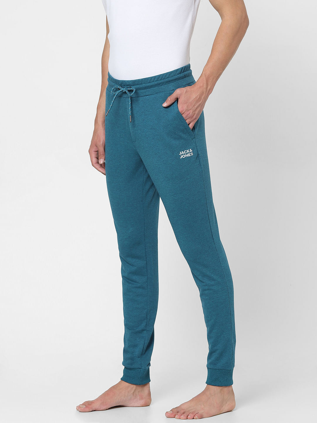 Blue Mid Rise Trackpants