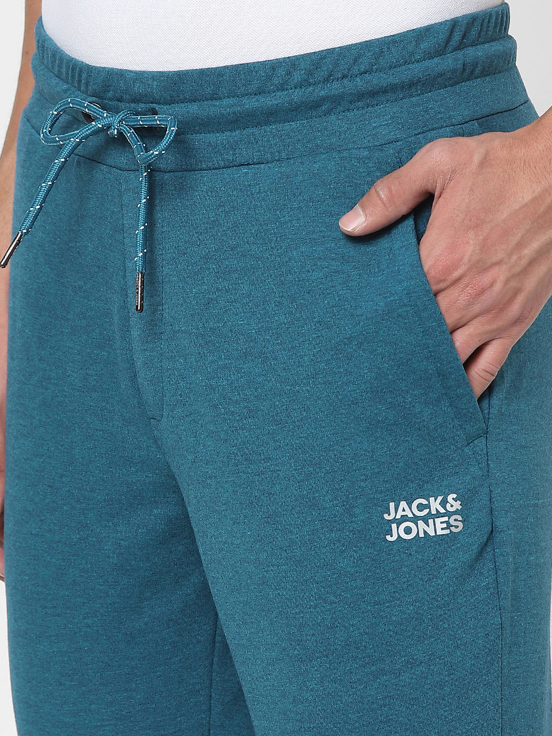 Blue Mid Rise Trackpants