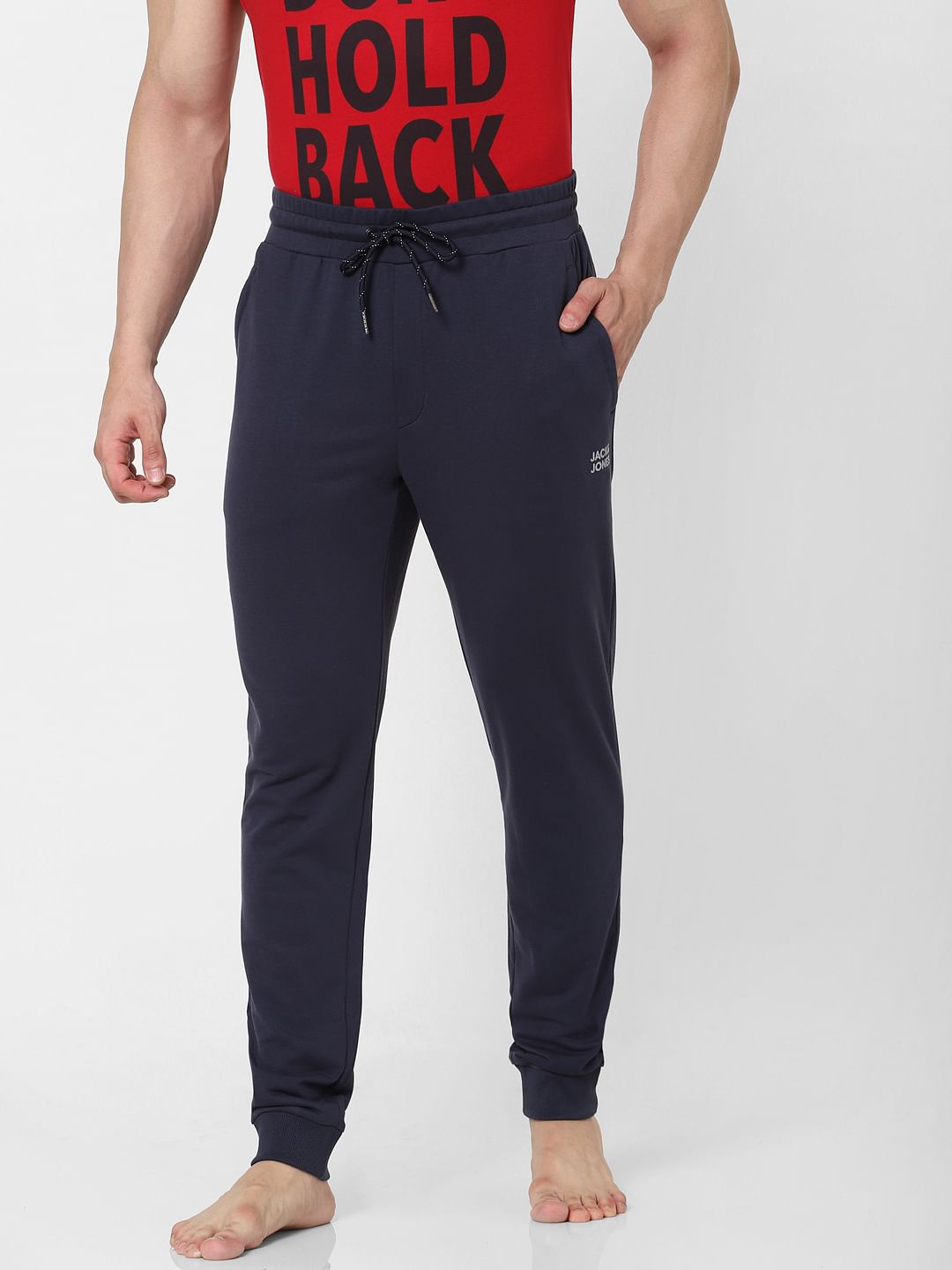 Navy Blue Mid Rise Trackpants