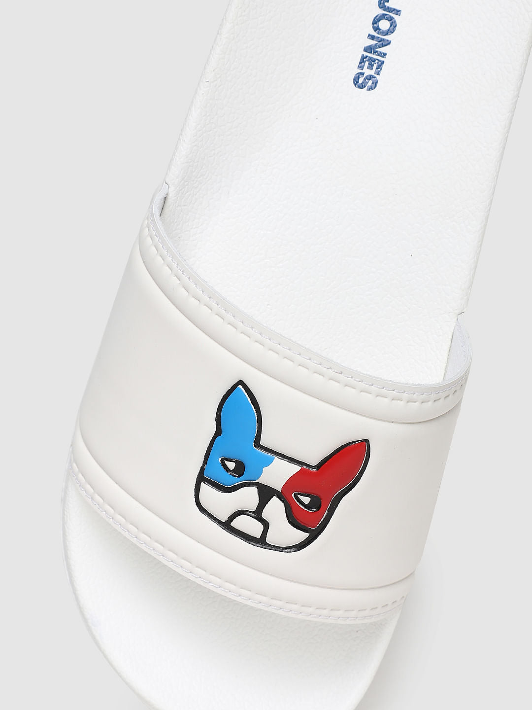 White Graphic Print Sliders