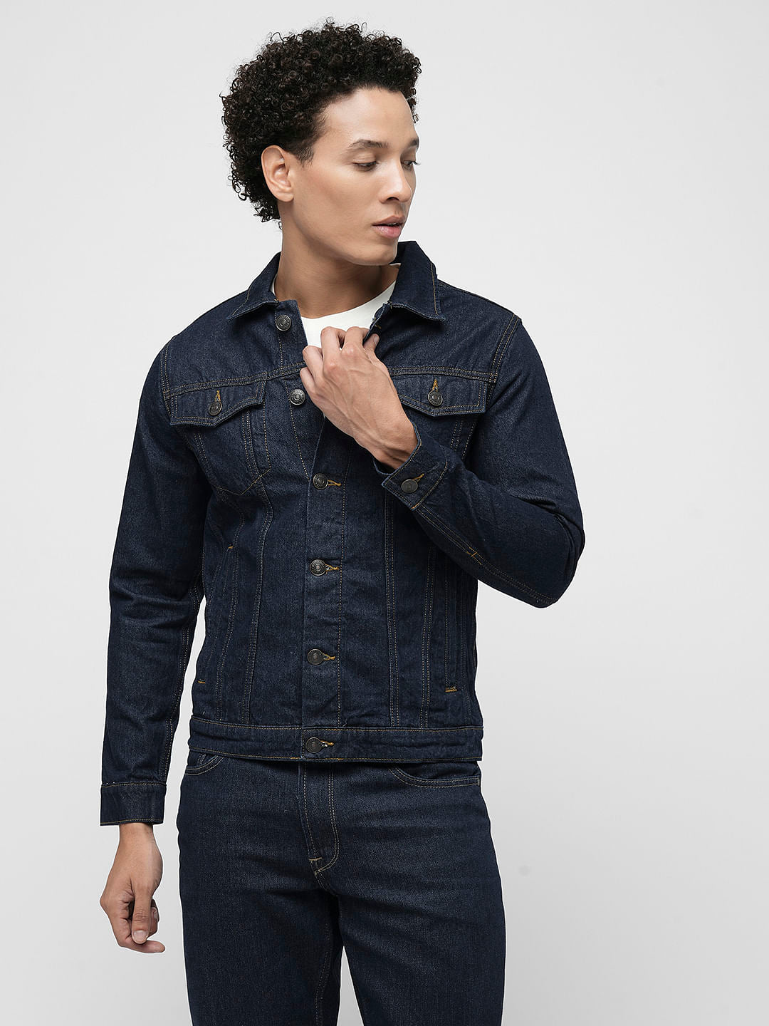 PRODUKT by JACK&JONES Dark Blue Cotton Denim Jacket