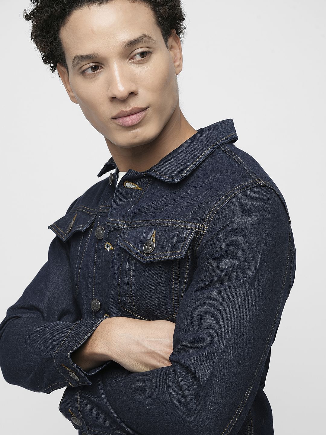 PRODUKT by JACK&JONES Dark Blue Cotton Denim Jacket