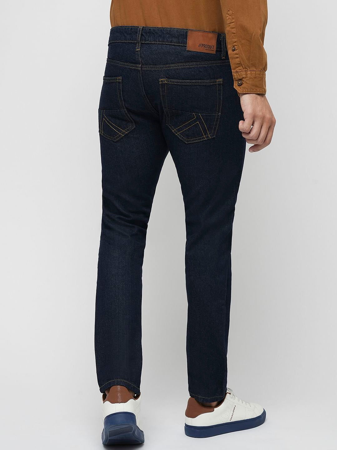 PRODUKT by JACK&JONES Dark Blue Mid Rise Slim Fit Jeans