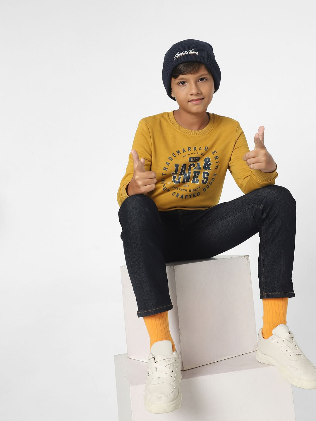 Mustard Logo Print Sweatshirt