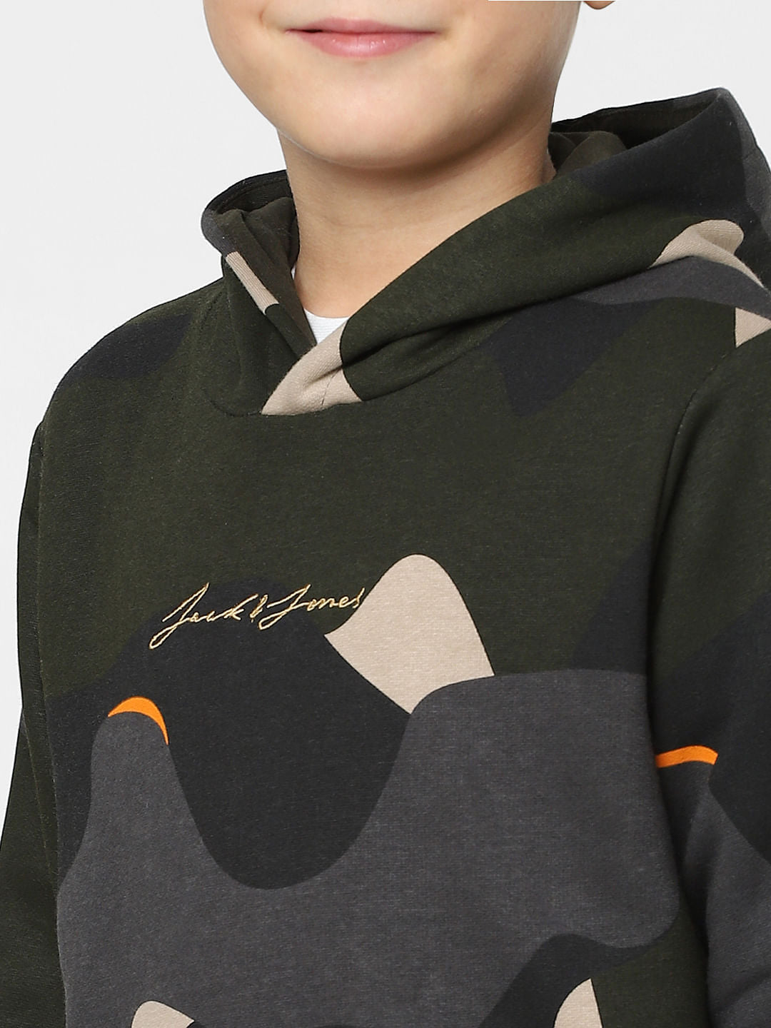 Boys Green Camo Print Sweatshirt