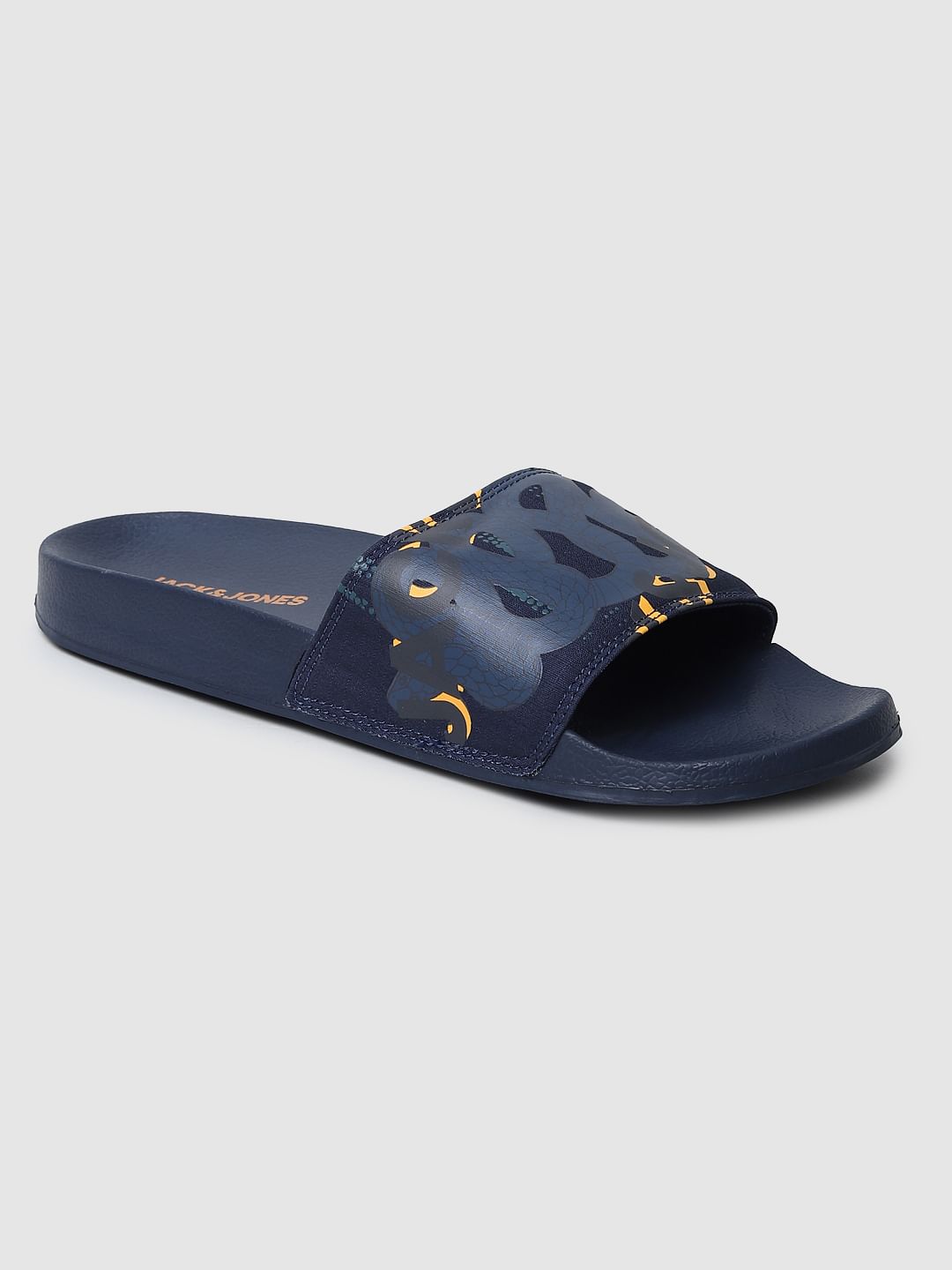 Navy Blue Typographic Print Sliders