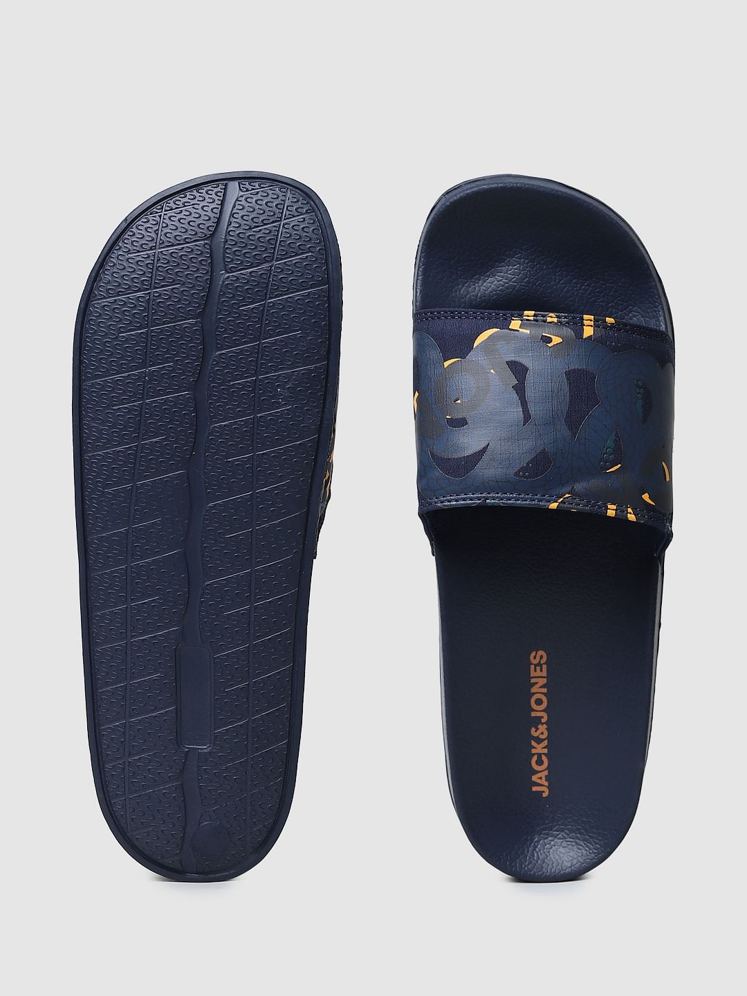 Navy Blue Typographic Print Sliders