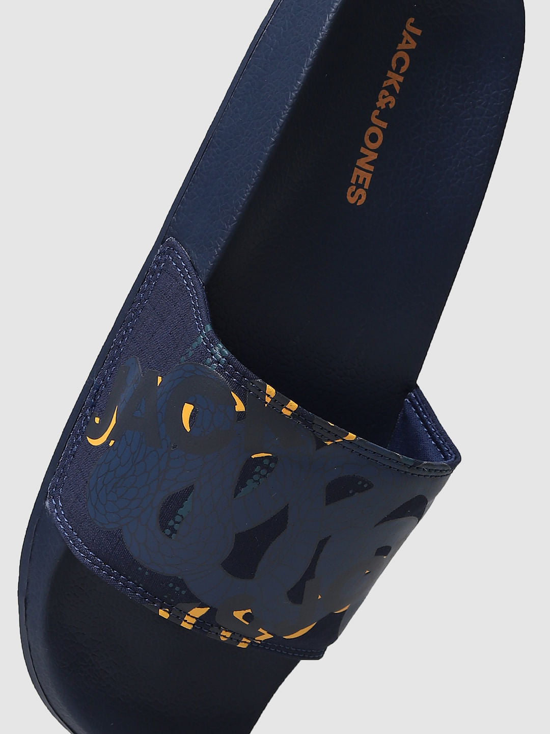 Navy Blue Typographic Print Sliders