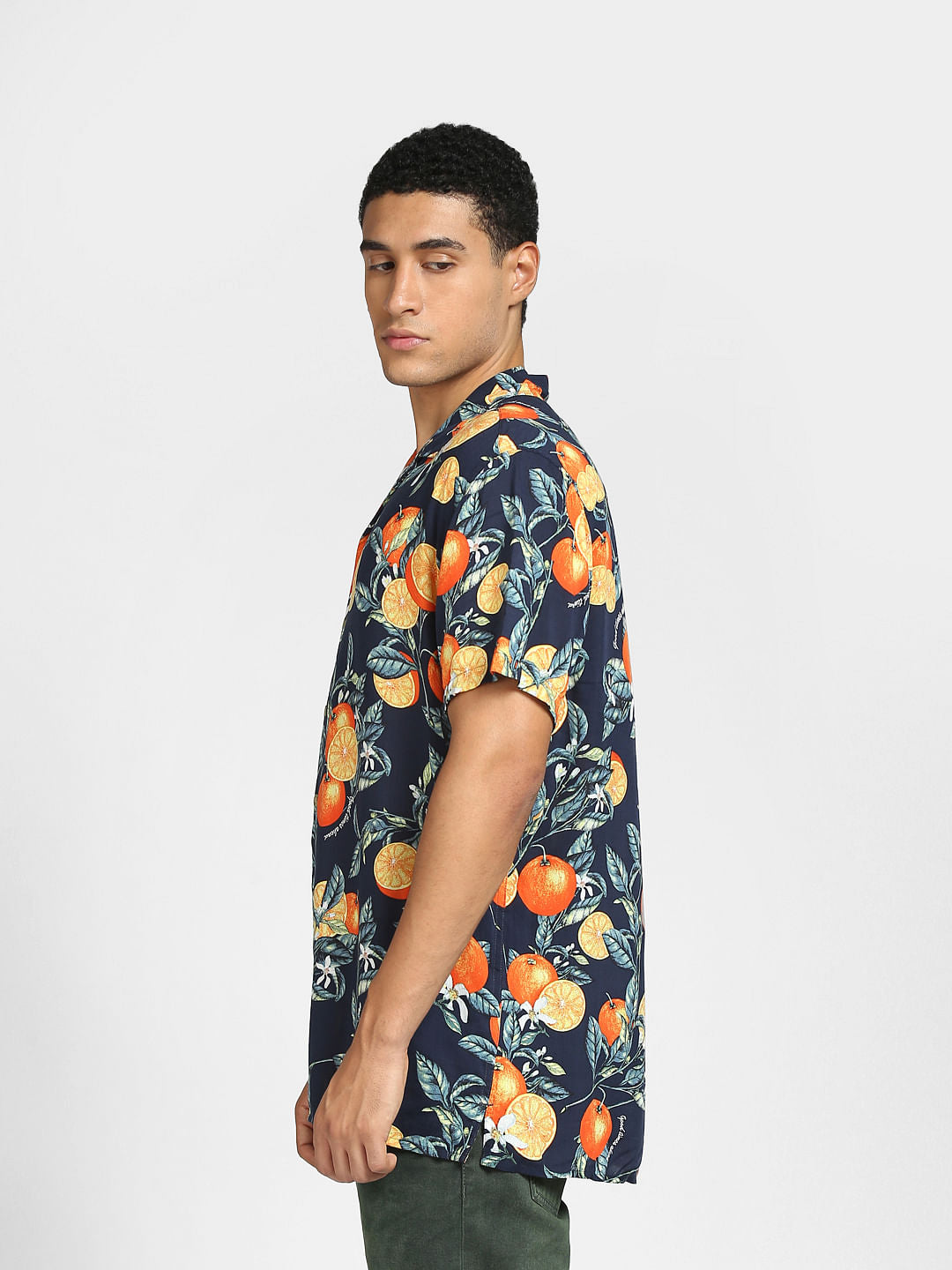 Blue Printed Half Sleeves Resort Shirt