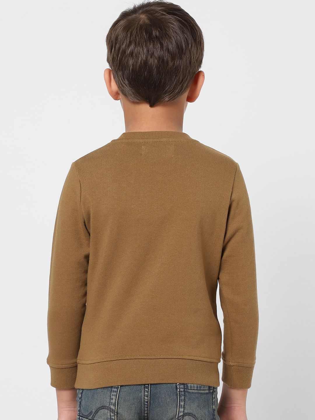 BOYS Brown Logo Print Sweatshirt