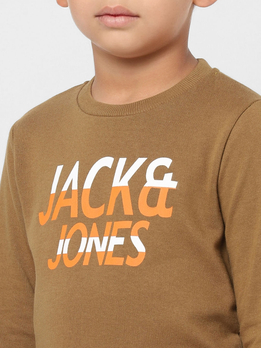 BOYS Brown Logo Print Sweatshirt