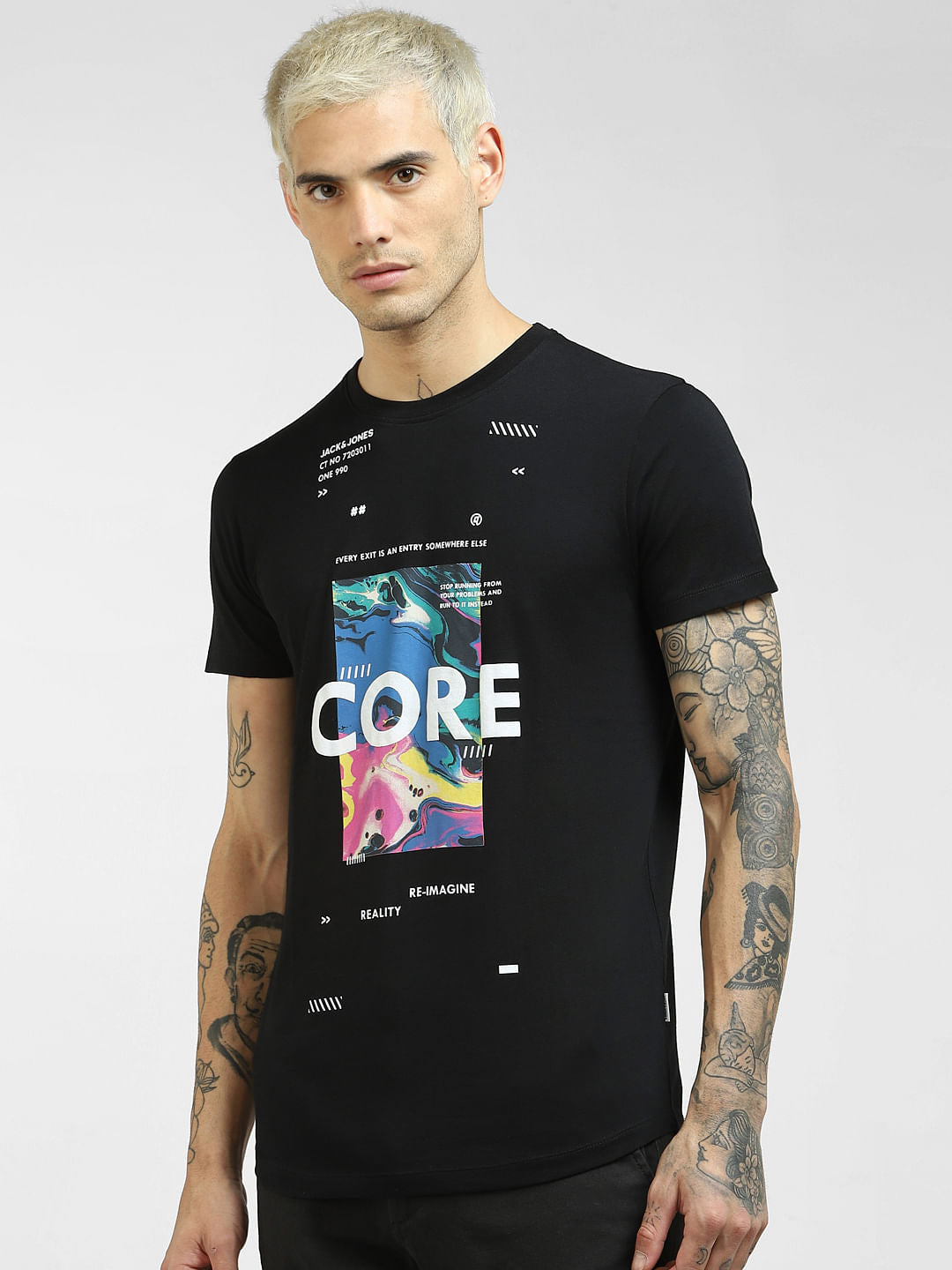 Black Graphic Print T-shirt