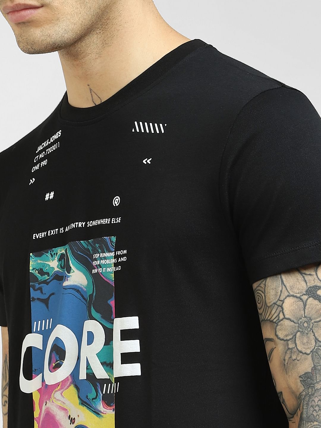 Black Graphic Print T-shirt