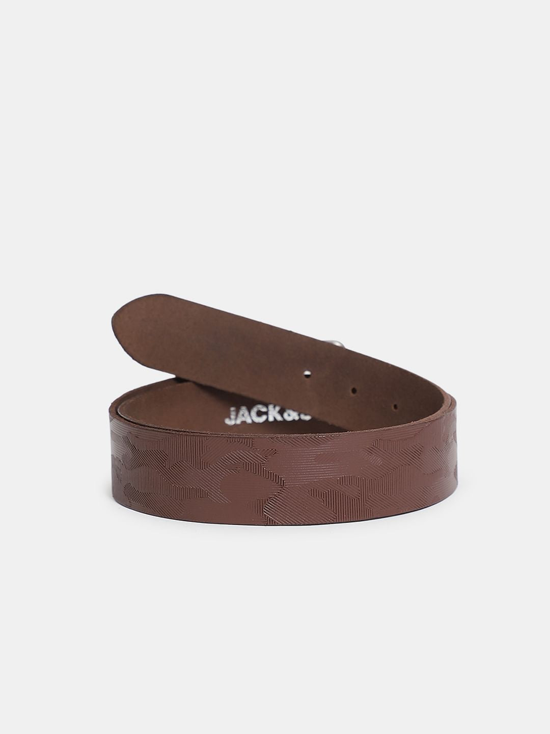 Brown Leather Textured Belt